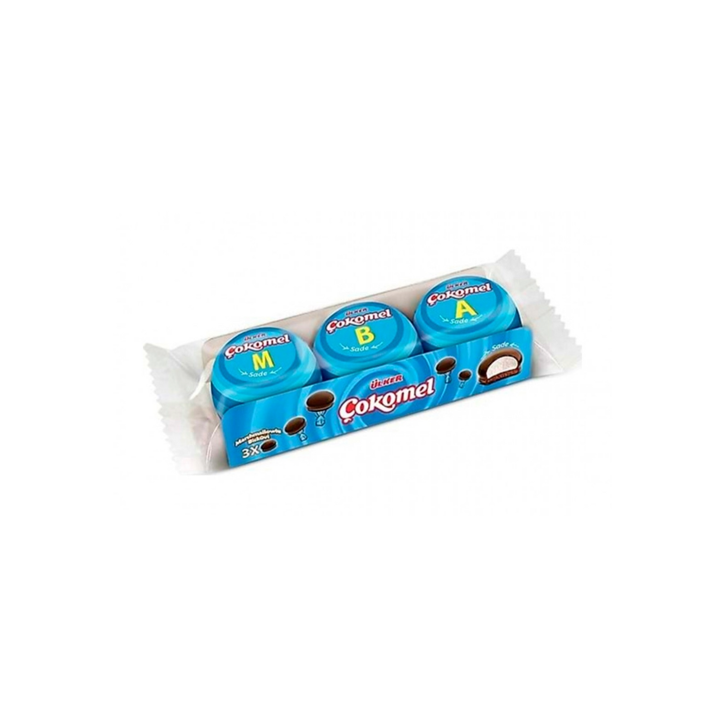 Ulker Cokonel Marshmallow Biscuit Chocolate Coated 3x Pack 36g